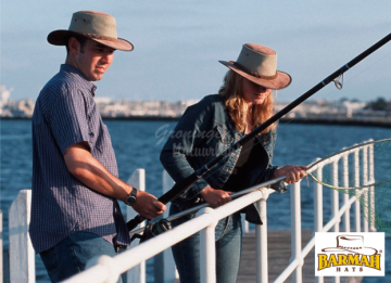 Barmah leren hoed - Foldaway Bronco Hickory