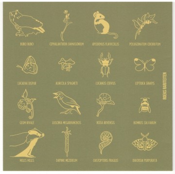 Vergeten natuur kaart bos achterkant